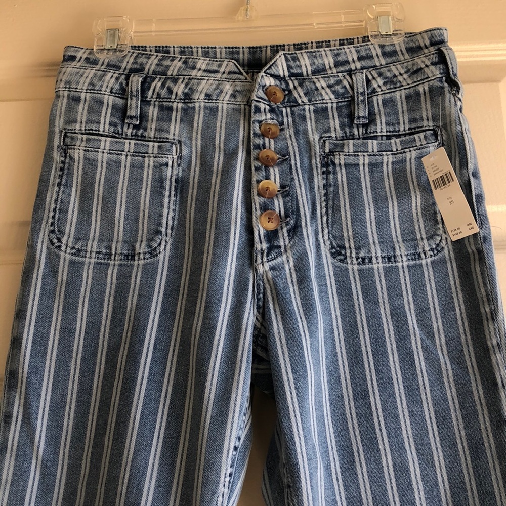 Pilcro High-Rise Striped Acid Wash Jeans. Cute!